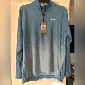 Nike Blue and white Soccer Quarter leave Long Sleeve Shirt